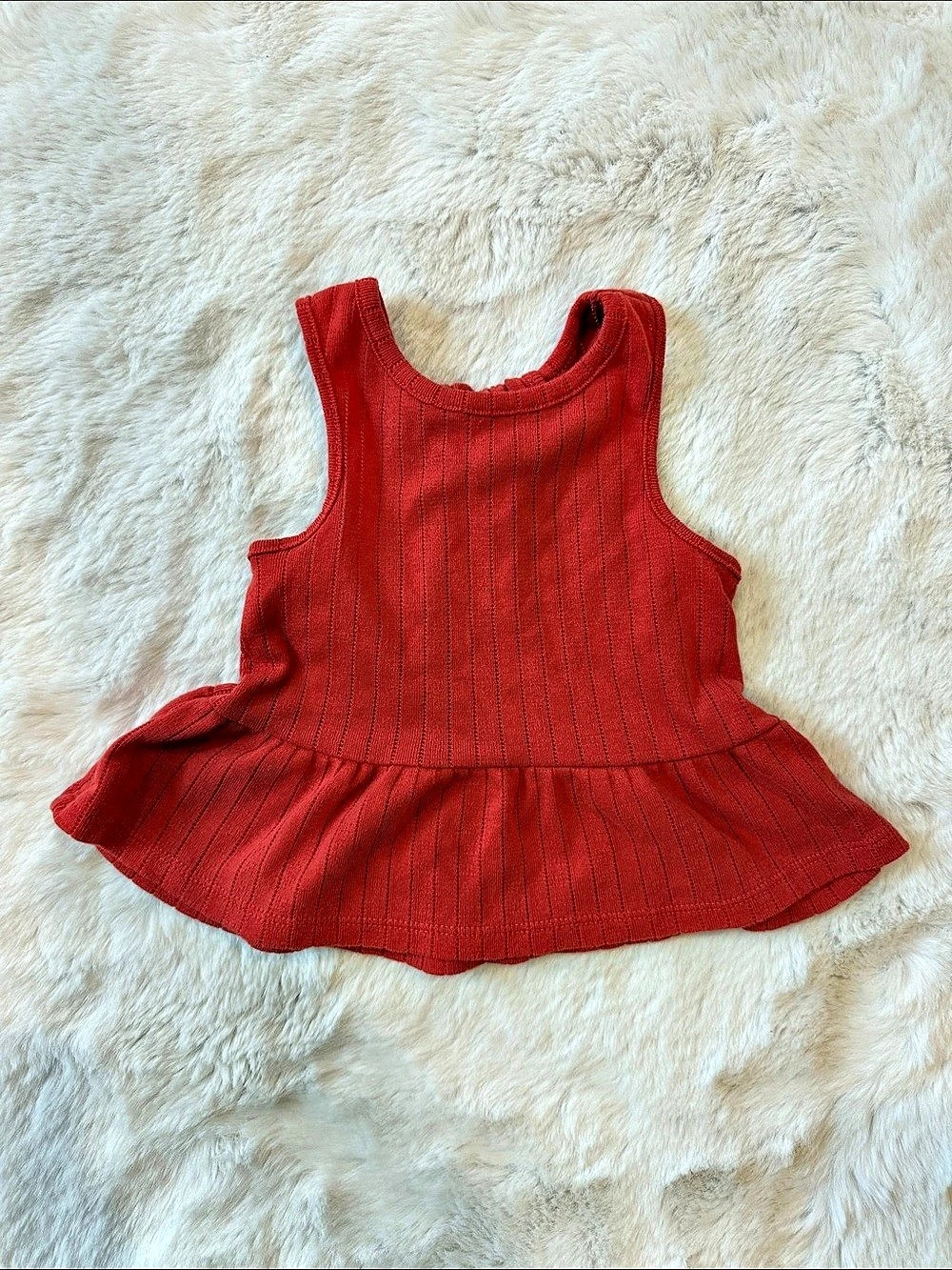 Girls Red Ribbed Matching Set Like New - Picture 2 of 2